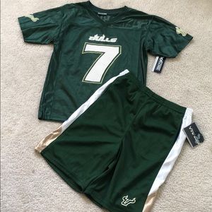 NWT USF Bulls boys jersey and shorts sz L 12-14